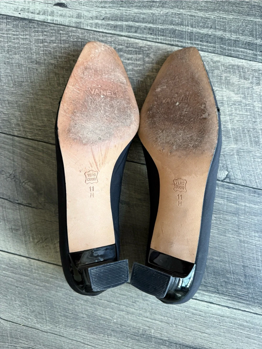 Vaneli Black Shoes Square-Toe Block Kitten Heels Short Pumps Bow Accent Size 11